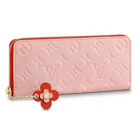 Clemence Wallet in Monogram, Colored Leather Zip 